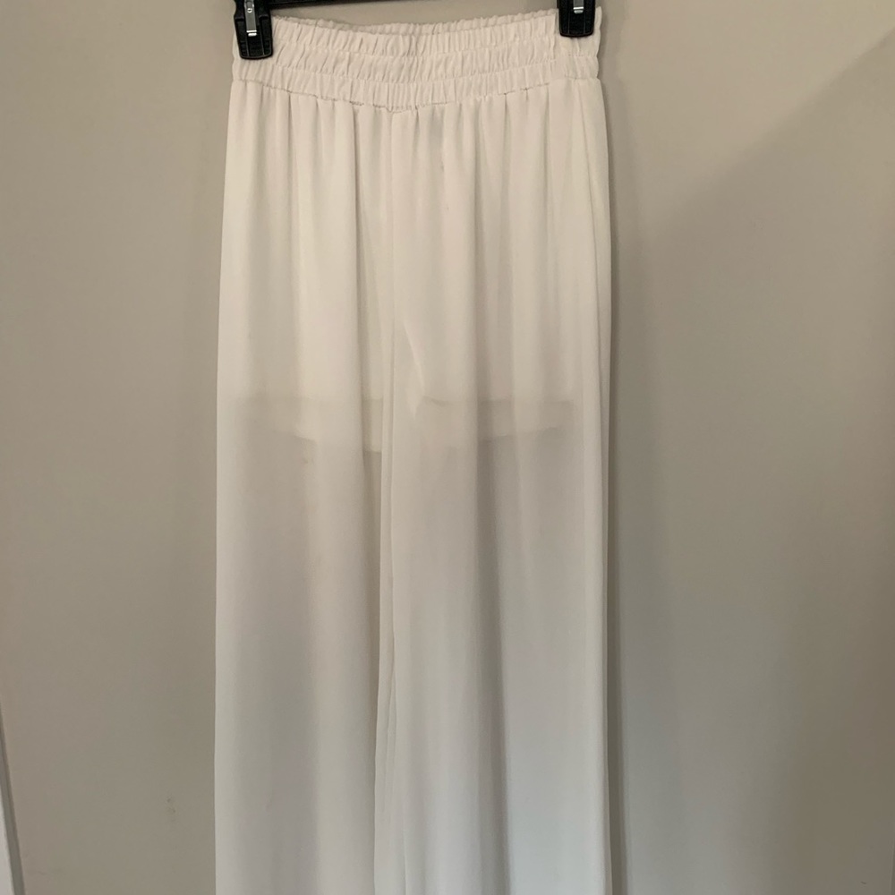 Flowy white wide legged pants